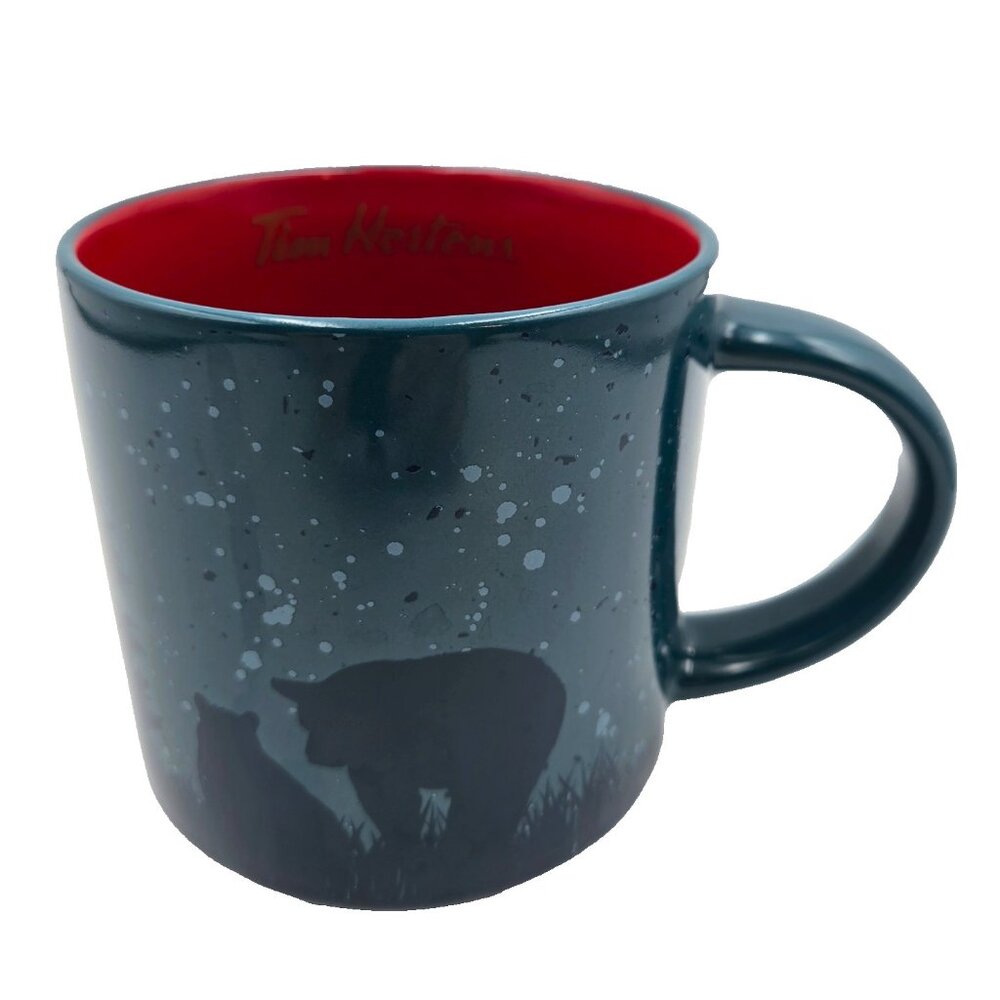 Tim Hortons Collectible Coffee Tea Mug Cup Blue Bear 2017 Read